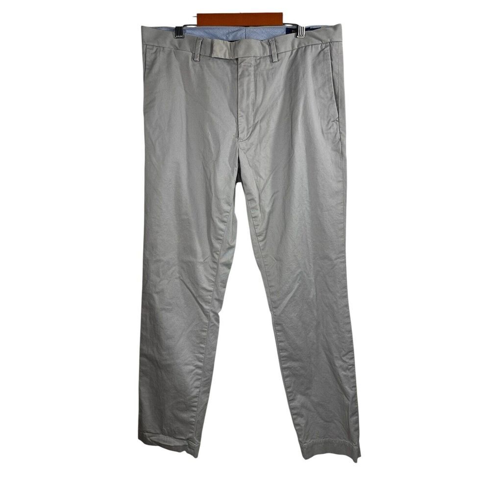 Polo Ralph Lauren Pants Men 34X32  Gray  Cotton Chino  Stretch‎ Classic Fit